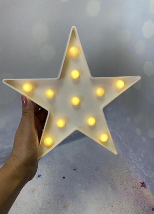 Нічник дитячий. led світильник біла зірка