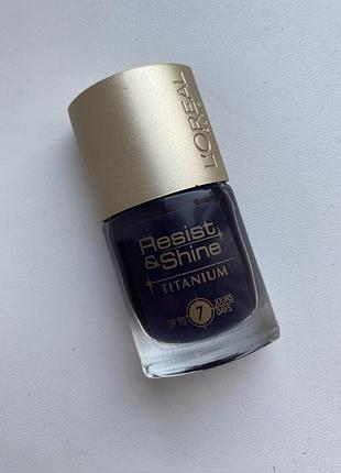 Лак для нігтів l'oreal resist & shine titanium 502 burgundy бургунді