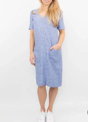 Льняна сукня з карманами