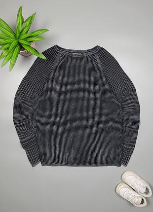 Чоловіча в'язана сіра потерта кофта/світшот в y2k стилі розмір s/xs