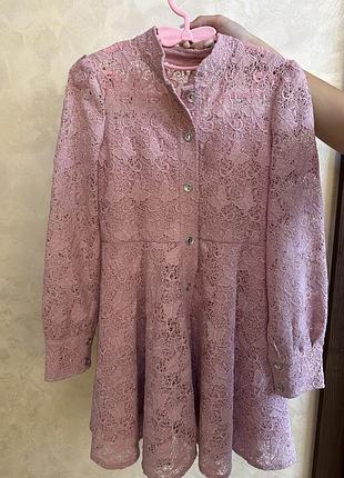 Рожева мереживна сукня | ніжна, з підкладкою