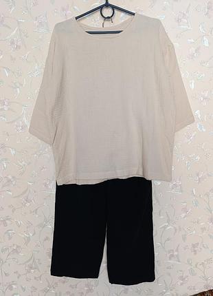 Костюм муслин рубашка брюки муслиновые футболка