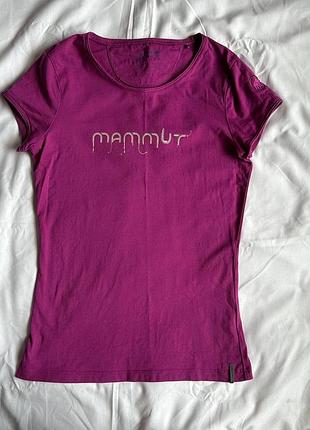 Футболка жіноча mammut salina розмір xsфіолетового кольору з маленьким лого