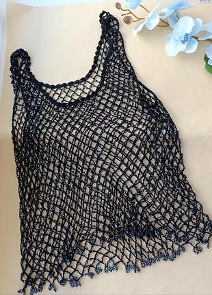 Сетка со стразами пляжная майка жемчужины ручной работы