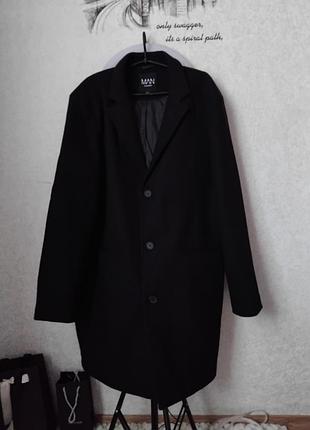 Батальне чоловіче чорне базове шикарні пальто