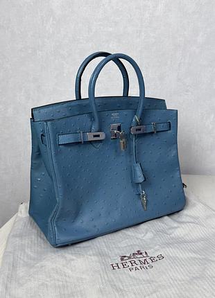 Сумка hermes birkin 35, натуральна шкіра страуса