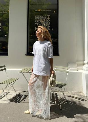 Стильная юбка макси из нежного кружева