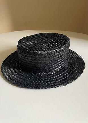 Чорний літній капелюх італійського бренду caterina bertini, one size