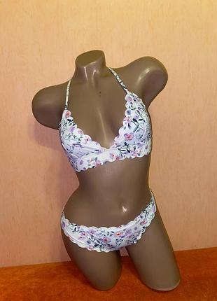 Купальник раздельный принт цветы 75в (36в)