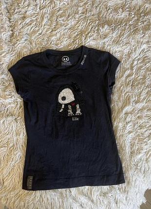 Футболка майка черная с стразами летняя классная стильна модная красивая интересная