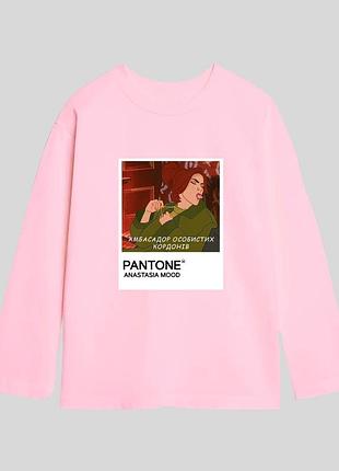 Лонгслив из натуральной ткани принт десней