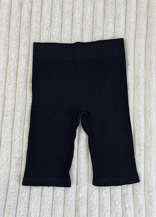 Велосипедки в рубчик  чорні s