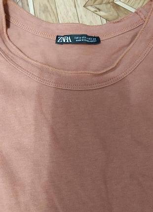 Топ от zara из хлопка, терракотового цвета.