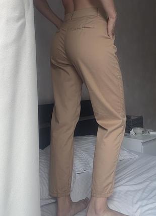 Легкі тонкі літні брюки бежеві бавовняні