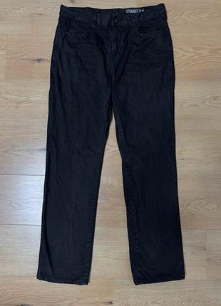 Джинсы мужские черные широкие прямые regular casual straight, размер l..
