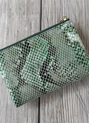 Небольшой кожаный зеленый кошелек verмari 5