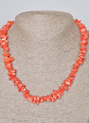 Ожерелье коралл морковное натуральное