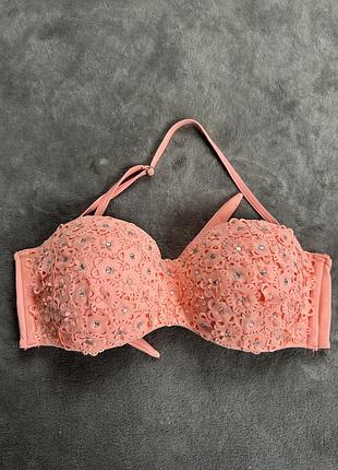 Верх від купальника ліф  з стразами поролоновий на зав'язках