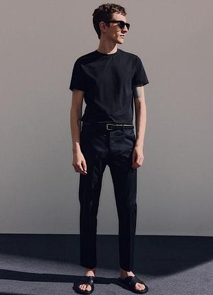 Узкие мужские черные хлопковые брюки h&amp;m -30