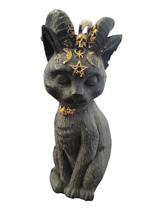 Свеча кот бафомет черная 11 см