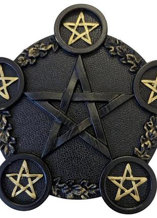 Подсвечник пентаграмный черный на 18х19 см