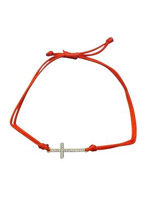 Браслет-оберег червона нитка зі значком хрестик