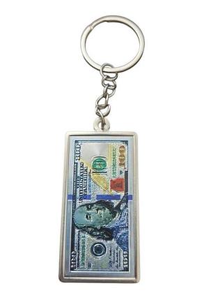Брелок металлический для ключей доллар 120 мм двухсторонний