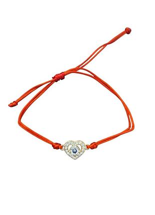 Браслет-оберег червона нитка зі значком серце