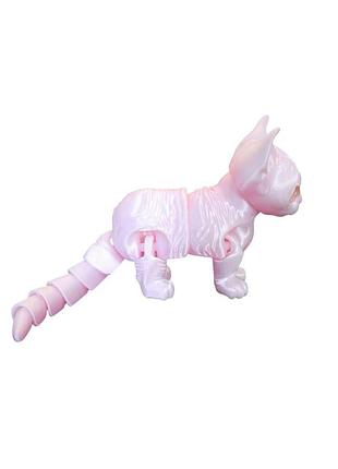 Іграшка дитяча 3d кіт сфінкс рожевий рухливий 16 см