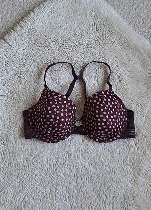 Бюстгальтер шоколадного кольору в горошок