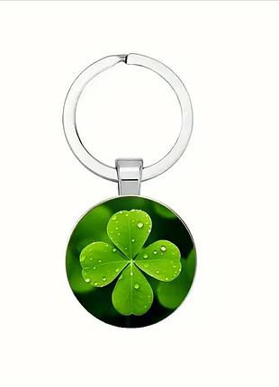 Брелок амулет металлический для ключей клевер 54 мм
