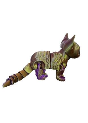 Іграшка дитяча 3d кіт сфінкс золотистий рухливий 16 см