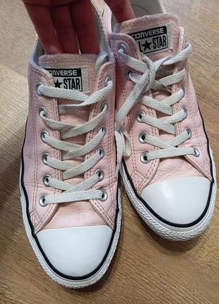 Converse 41-42 кожаные кеды. женские кеды. розовые кеды