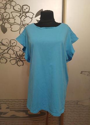 Коттонова трикотажна блуза футболка великого розміру батал