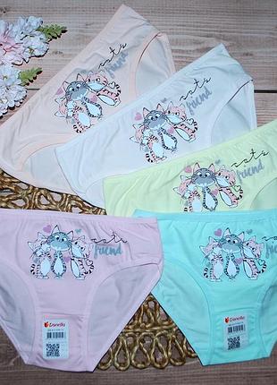 Набор 5 шт трусики 8-9 рост 134-140 донелла donella котик