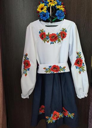 Вишиванка для дівчинки, розмір 146 см