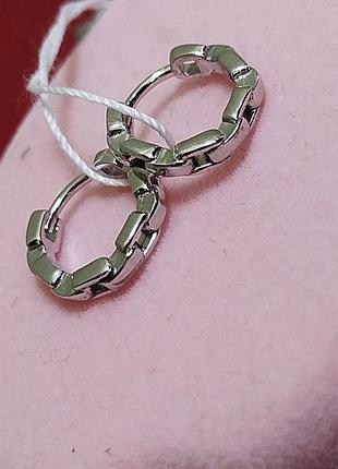 Срібні сережки конго на англійській застібці.