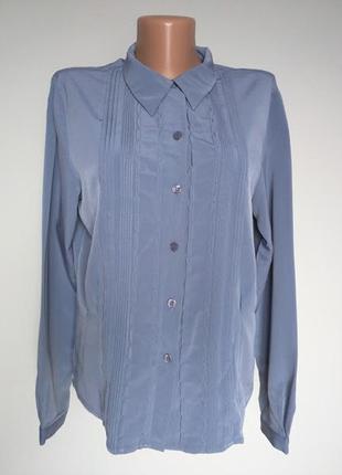 Блуза-рубашка,украшена фигурной строчкой ткань под атлас. riddella 12(40)