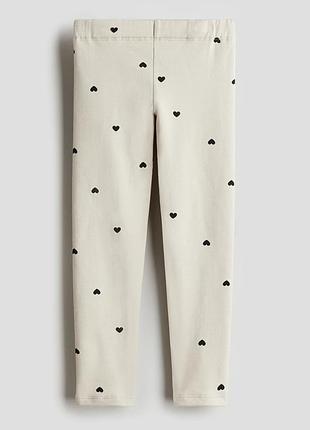 Теплые утепленные лосины леггинсы в сердечки h&m 104 110 116 122 128 134 лосины