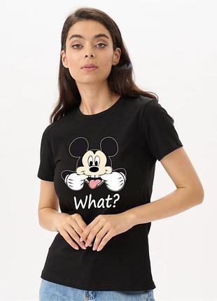 Жіноча футболка з міккі, міні, просто чорна розмір 42-46