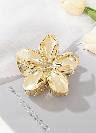 Крабик для волос женский гавайский цветок золотой новый
