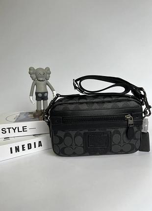 Мужская сумка coach, брендовый аксессуар coach, классическая мужская сумка через плечо coach, фирменная мужская сумка coach premiu