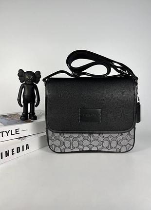 Чоловіча сумка coach, брендовий аксесуар coach, класична чоловіча сумка через плече coach, фірмова чоловіча сумка coach premium
