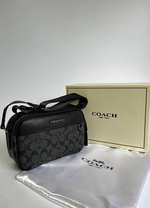 Мужская сумка coach, брендовый аксессуар coach, классическая мужская сумка через плечо coach, фирменная мужская сумка coach premiu