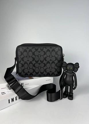 Чоловіча сумка coach, брендовий аксесуар coach, класична чоловіча сумка через плече coach, фірмова чоловіча сумка coach premium