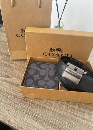Набор от coach new york, стильный набор coach new york, премиум набор coach для мужчин и женщин, элегантный набор coach