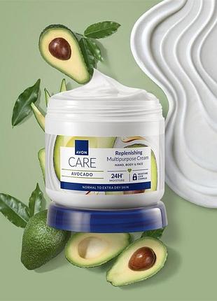 Avon care avocado. зволожувальнийкрем для обличчя, рук і тіла з олією авокадо avon, 400 мл