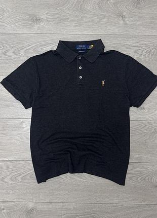 Качественная футболка поло polo ralph lauren custom slim fit, размер l, оригинал
