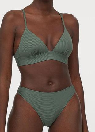 Купальник раздельный хаки рубчик