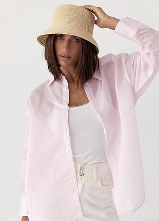 Напівпрозора сорочка в дрібну смужку